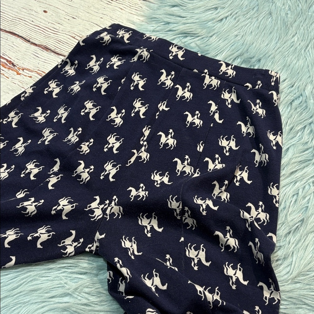 Anthropologie Navy Pants with White Horse Motif — Boot Cut - Picture 9 of 9